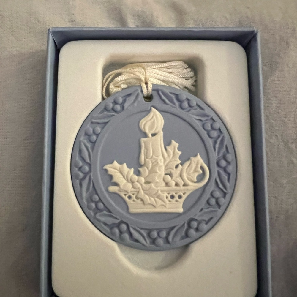 Vintage Wedgewood Blue and White Holiday Ornament